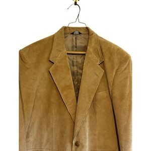 David Taylor Sport Coat Blazer Adult 38 R Beige Corduroy Two Button Jacket Mens‎